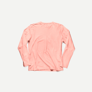 Camiseta vintage de algodão com manga comprida rosa