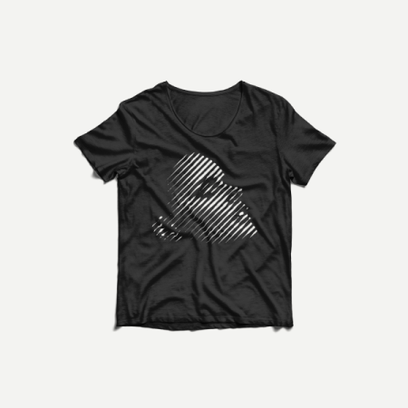 Camiseta vintage de algodão slub com gola redonda